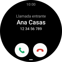 Pulsa el icono de responder llamadas y desliza el dedo hacia arriba para contestar la llamada.