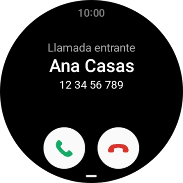 Pulsa el icono de responder llamadas y desliza el dedo hacia arriba para contestar la llamada.
