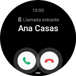 Pulsa el icono de responder llamadas y desliza el dedo hacia arriba para contestar la llamada.