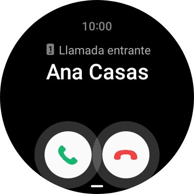 Pulsa el icono de responder llamadas y desliza el dedo hacia arriba para contestar la llamada.