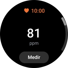 Pulsa Medir y espera mientra el smartwatch está midiendo el pulso.