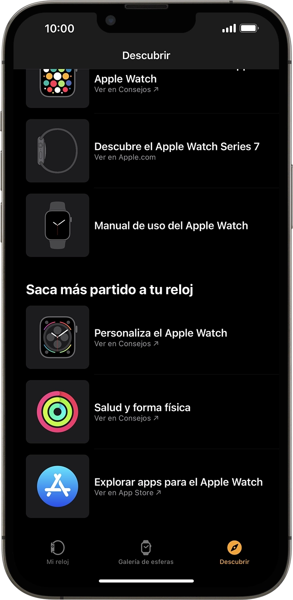 En el móvil: Pulsar Explorar apps para el Apple Watch.