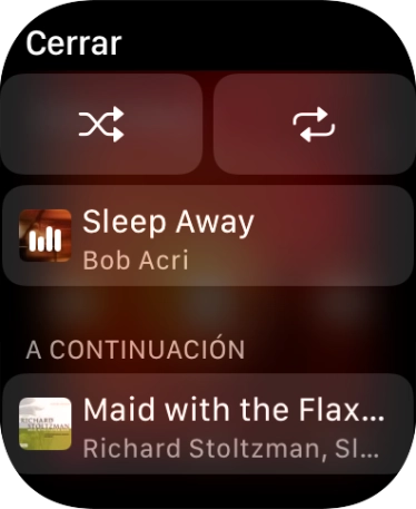 Pulsar el icono de reproducción aleatoria para activar o desactivar la función.