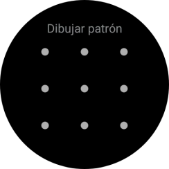 Arrastra el dedo sobre la pantalla para unir por lo menos cuatro puntos y sigue las indicaciones de la pantalla para crear un patrón como código de seguridad.