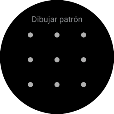 Arrastra el dedo sobre la pantalla para unir por lo menos cuatro puntos y sigue las indicaciones de la pantalla para crear un patrón como código de seguridad.