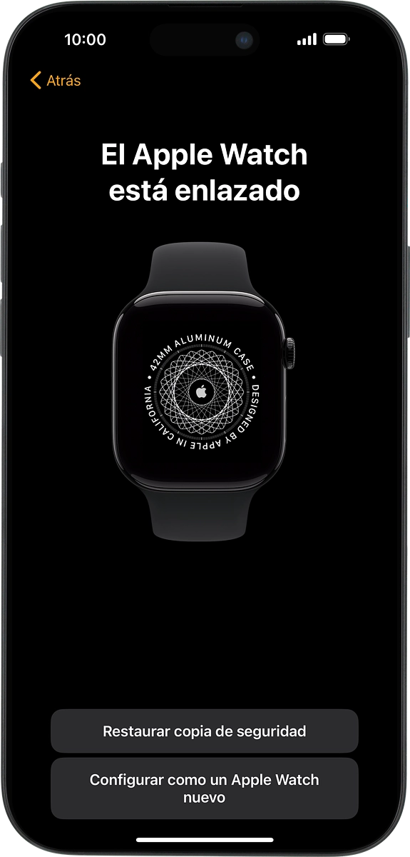 En el teléfono: Pulsa Configurar como un Apple Watch nuevo.