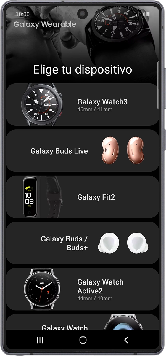 En el teléfono: Pulsa Galaxy Watch3.