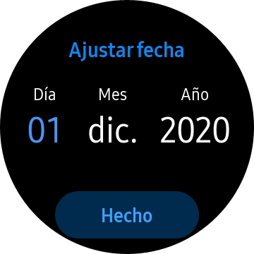 Gira el bisel hacia la derecha o la izquierda para ajustar la fecha.