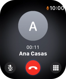 Pulsa el icono de finalizar para terminar la llamada y regresar a la pantalla de inicio.