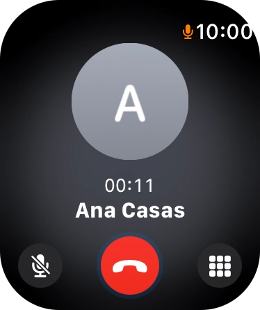 Pulsa el icono de finalizar para terminar la llamada y regresar a la pantalla de inicio.