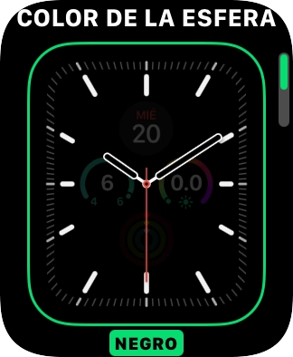 Gira la Digital Crown para cambiar entre los distintos diseños de esfera.