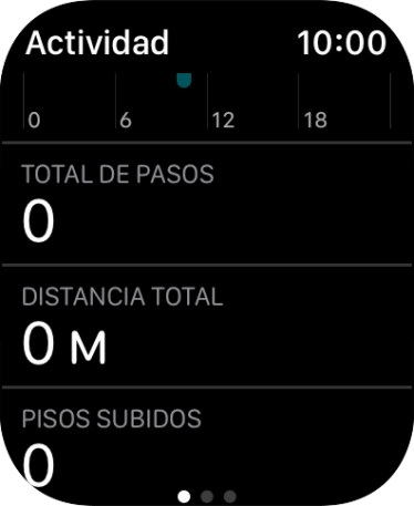 Continuar deslizando el dedo hacia arriba por la pantalla y seguir sus indicaciones para ver el resumen de actividad de la semana en curso o para ajustar los objetivos diarios de actividad.