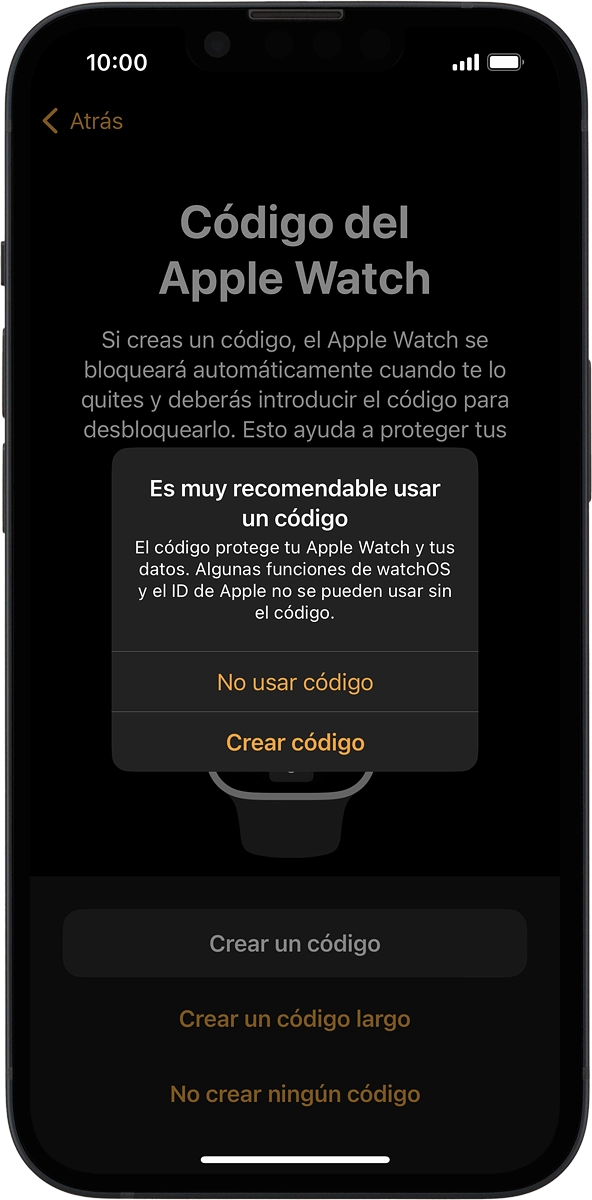 En el teléfono: Pulsa No usar código.