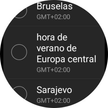 Pulsa la zona horaria deseada.