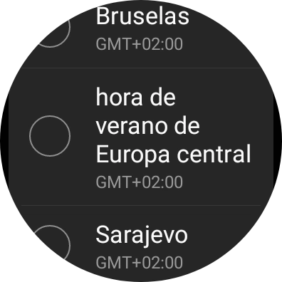 Pulsa la zona horaria deseada.