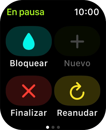 Pulsa Finalizar para detener el ejercicio de entrenamiento.