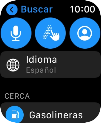 Pulsa el icono de micrófono para activar la función de entrada vocal.