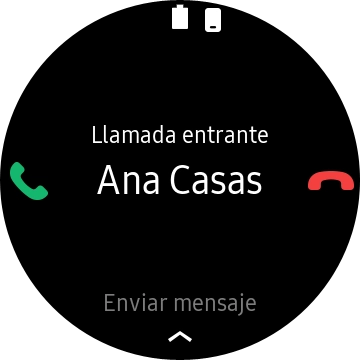 Pulsa el icono de responder llamadas para contestar.