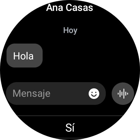Pulsa el icono de grabar un mensaje y sigue las indicaciones de la pantalla para grabar y enviar la respuesta deseada.