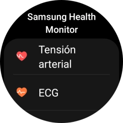 Pulsa Tensión arterial y sigue las indicaciones de la pantalla para medir tu presión sanguínea.