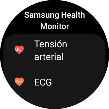 Pulsa Tensión arterial y sigue las indicaciones de la pantalla para medir tu presión sanguínea.