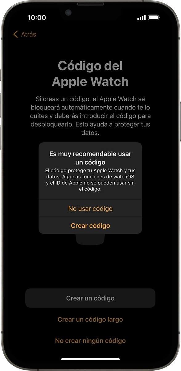 En el móvil: Pulsar No usar código.