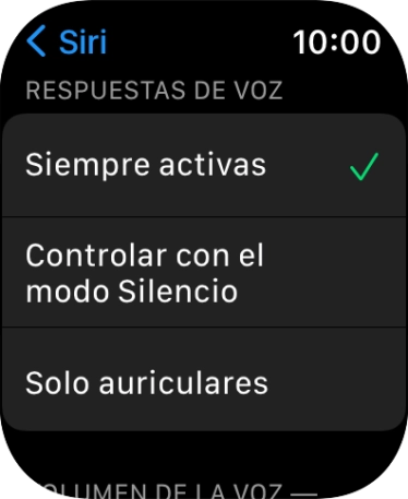 Pulsar el ajuste deseado bajo 