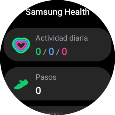 Bajo Actividad diaria puedes ver cuánto has avanzado con tus objetivos de la actividad diaria.