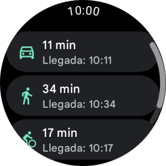 Pulsa el medio de transporte deseado.