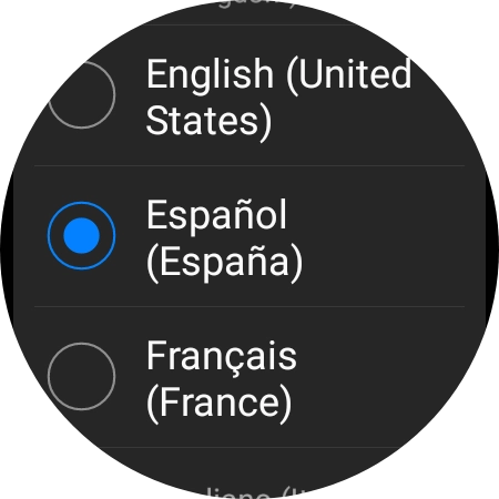 Pulsa el idioma deseado.