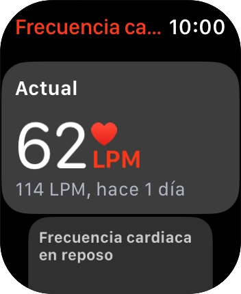 Tu pulso del momento se visualiza bajo Actual.