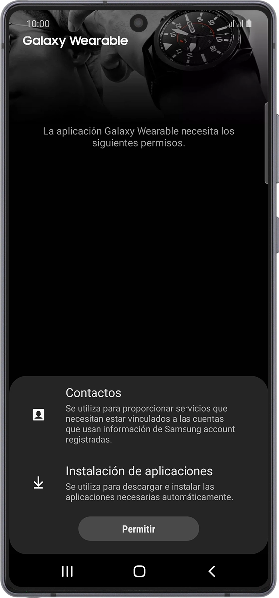 En el teléfono: Pulsa Permitir.