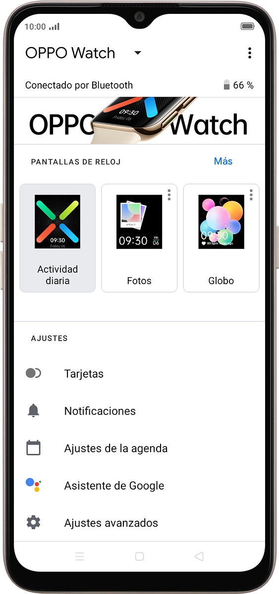 En el teléfono: Cuando aparece esta imagen de pantalla, el smartwatch está activado y sincronizado con el teléfono.