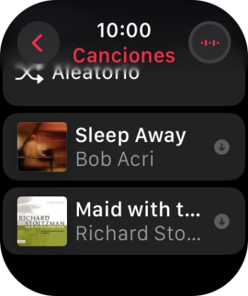 Desplázate a la categoría o a la lista de reproducción deseada y pulsa el archivo de música deseado.