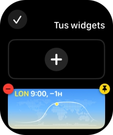 Pulsa el icono de soltar un widget en el widget deseado para liberarlo de su posición en la parte superior del grupo.