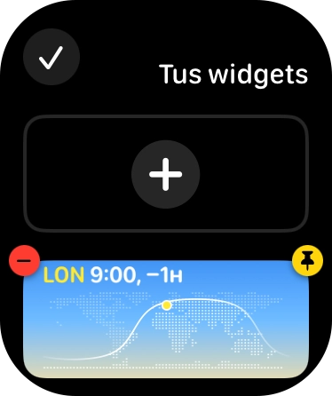 Pulsa el icono de soltar un widget en el widget deseado para liberarlo de su posición en la parte superior del grupo.