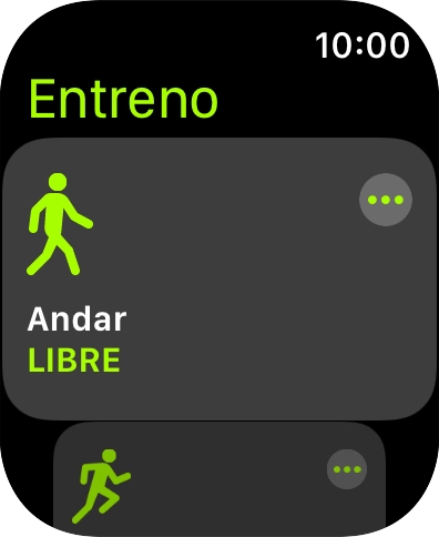 Pulsar un tipo de entrenamiento para iniciarlo.