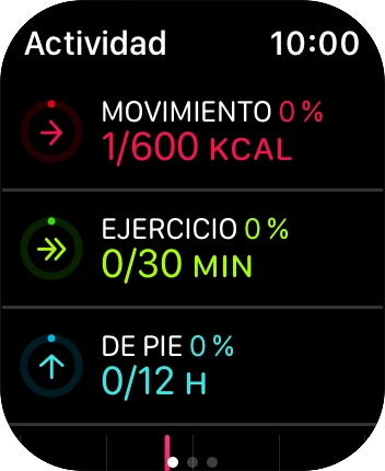 Sigue deslizando el dedo hacia arriba para revisar la vista sobre el número de pasos, distancia recorrida y pisos que has andado.
