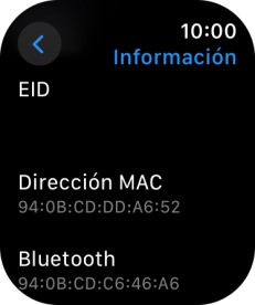 El número EID del Apple Watch se puede consultar bajo EID.