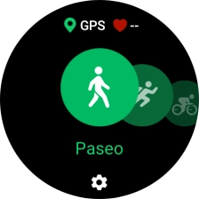 Desliza el dedo hacia la derecha o hacia la izquierda para seleccionar la actividad deseada.