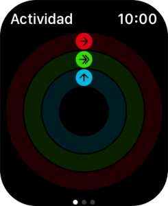 En la pantalla aparece cuánto tiempo te lleva realizar tus objetivos de actividad diaria. Cuando los círculos de color están cerrados, significa que has alcanzado los objetivos de tu actividad diaria.
