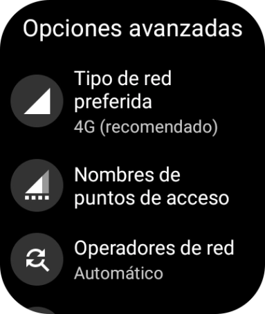 Pulsa Tipo de red preferida.