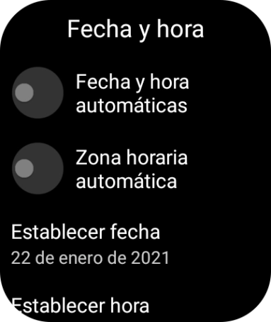 Pulsa Fecha y hora automáticas para activar la función.