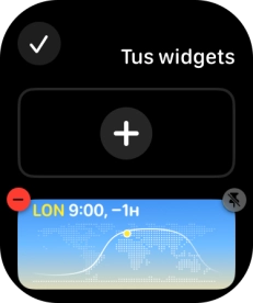 Pulsa el icono de fijar un widget en el widget deseado para fijarlo en la parte superior del grupo.