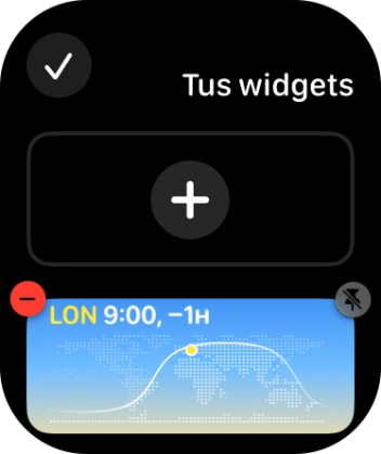 Pulsa el icono de fijar un widget en el widget deseado para fijarlo en la parte superior del grupo.