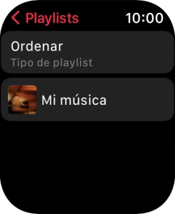 Pulsar una lista de reproducción.