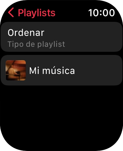Pulsar una lista de reproducción.