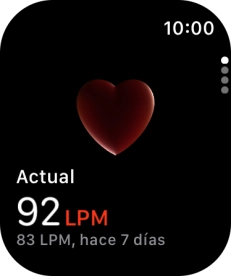 Tu pulso del momento se visualiza bajo Actual.