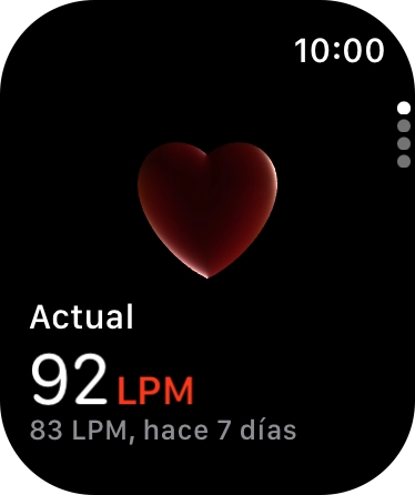 Tu pulso del momento se visualiza bajo Actual.