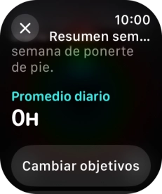 Sigue las indicaciones de la pantalla para consultar una vista de la actividad de la semana en curso o para adaptar los objetivos de la actividad diaria.